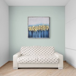 Abstract gold and blue leaves6